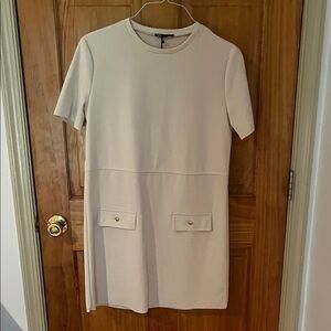 Zara Elegant Cream Mini Dress